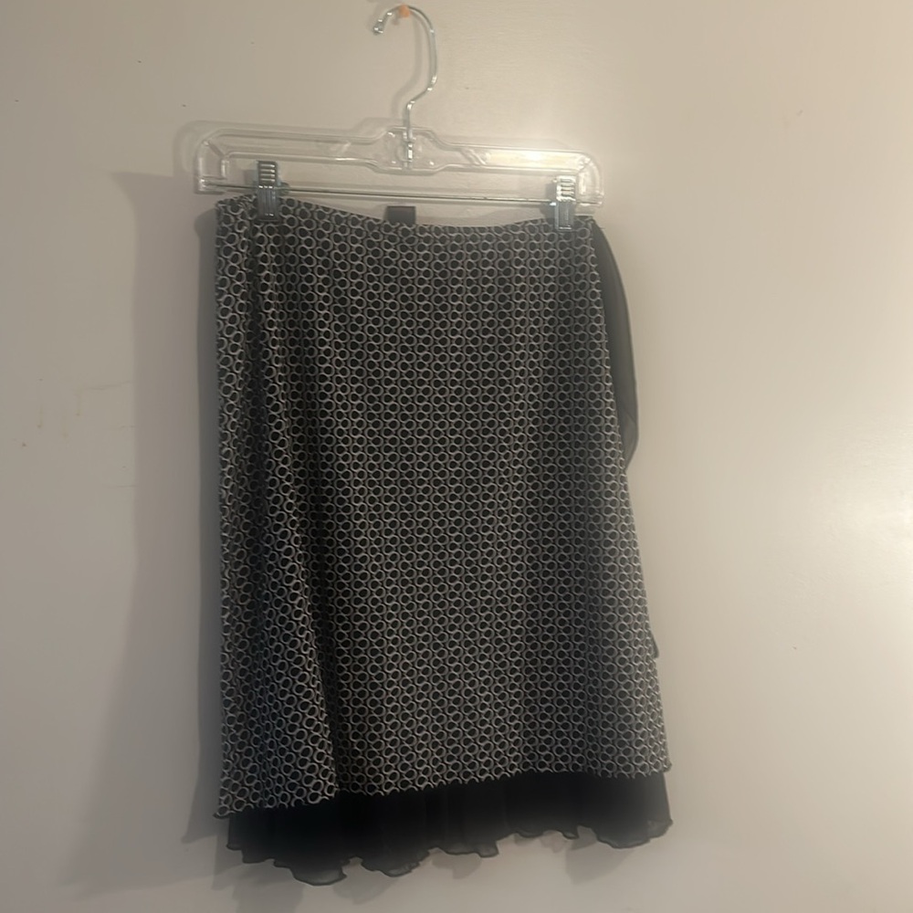 Wrapper Elegant Black And White Patterned Skirt S… - image 2